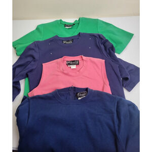 Tank Top & T-Shirt Lot of 4 Rochelle Pink Black Red Sleeveless Women's‎ Size XS